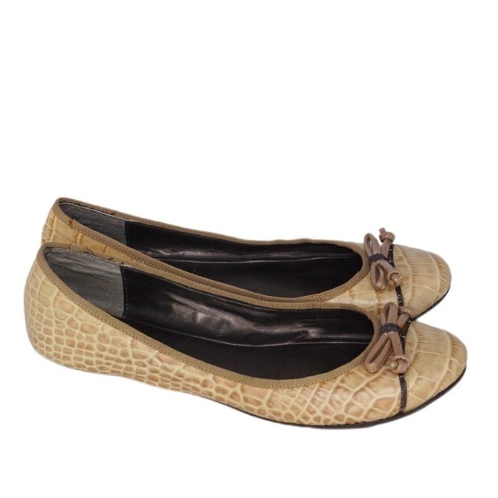 LOFT Beige Animal Skin Ballet Flats, Size 7.5
